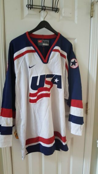 Usa Nike National Team Olympics Ice Hockey Jersey Shirt Miracle On Ice Xxl 2xl