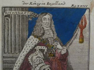 1719 Manesson MALLET Atlas engraving KING CHARLES II - England Roy D ' Angleterre 2