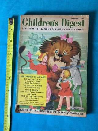Vintage 1954 Children’s Digest Wizard Of Oz Cover Freddie Frog Adverting 1950s