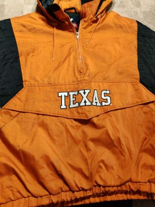Texas Longhorns Vintage Majestic Jacket Sz L 1/4 Zip Pullover