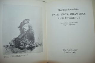 Rembrandt - Paintings Drawings And Etchings - Folio Society 1963 (h6)