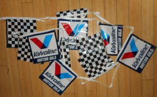 Valvoline Oil Auto Racing Checkered Flag Banner Advertising No Resv 2