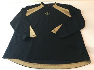 Nfl Orleans Saints Mens Large Black Mesh Mock Turtleneck Shirt Polyester