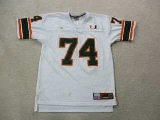 Miami Hurricanes Football Jersey Adult Large White Green Um Canes Ncaa Mens 90s
