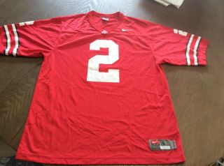 Ohio State Buckeyes 2 Nike Football Jersey Mens Large College Red Euc