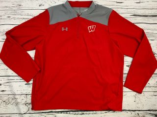 Under Armour Wisconsin Badgers 1/4 Zip Pullover Mens L Ncaa Football