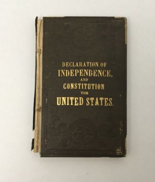 C1860s Miniature Book Declaration Of Independence & Constitution United States