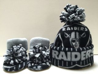 Oakland Raiders Baby Hat Handcrafted Newborn Beanie Bootys Fleece Nfl Las Vegas