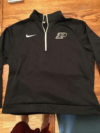 Purdue Boilermakers Nike 3/4 Zip Sweatshirt Xl Black Dri - Fit Therma Top