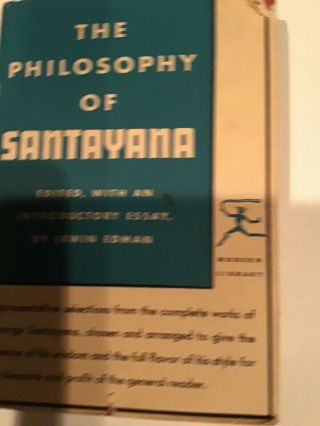 The Philosophy Of Santayana - George Santayana - Hc/dj - Nf/nvg - Modern Library