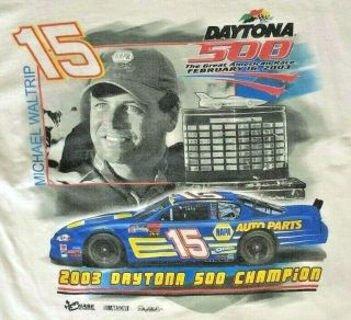Nascar Daytona 500 T - Shirt Size Medium Michael Waltrip 15 Chase Authentics