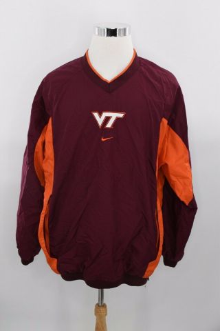 Nike Authentic Virginia Tech Hokies Pullover Windbreaker Jacket Xl Golf