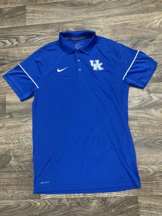 Nike Golf University Of Kentucky Wildcats Dri - Fit Polo Blue Men’s Medium Uk