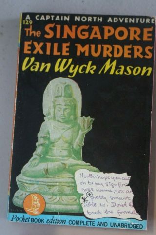 Pocket Books 129 The Singapore Exile Murders By Van Wyck Mason Vg,  1st Print