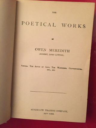 The Poetical of Owen Meredith (Robert,  Lord Lytton) IllUSTRATED 3