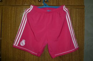 Real Madrid Fc Adidas Football Shorts Away 2014/2015 Pink Men Size M Medium