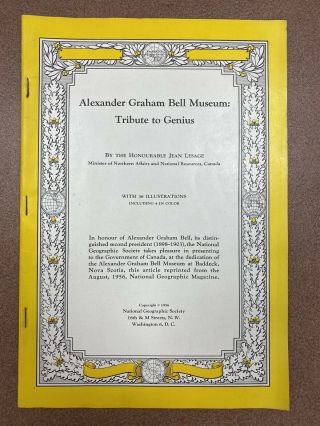 Alexander Graham Bell National Geographic Reprint Tribute To Genius 1956