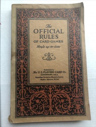 The Official Rules Of Card Games - Hoyle Up - To - Date,  U.  S.  Playing Card Co.  - 1926