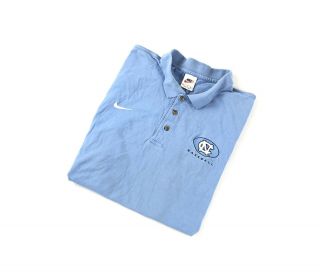 Vintage 90s Nike North Carolina Polo Shirt Large Tar Heels Baseball Embroidered