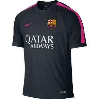 Fc Barcelona Fcb Nike Dri - Fit Jersey Shirt Qatar Airways Medium Black Pink Trim