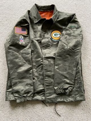 Mens Large Nike Green Bay Packers Salute To Service Military Lightweight Jacket