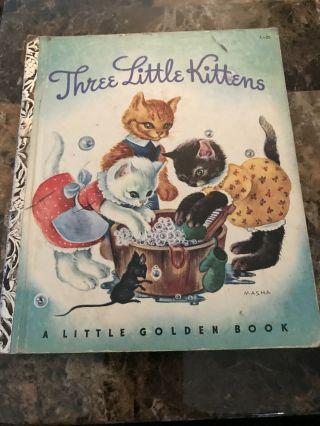 Rare A Little Golden Book Vintage The Three Kittens