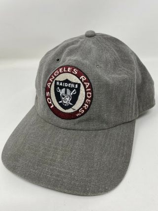 Vintage Los Angeles Raiders Gray Embroidered Adjustable Snapback Hat Nfl Cap