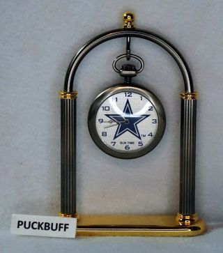 Dallas Cowboys Star - Hanging Pocket Watch - Nfl - Includes Stand