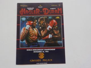 Roberto Duran Vs Marvin Hagler Boxing Program 1983 Caesars Palace Las Vegas Vtg