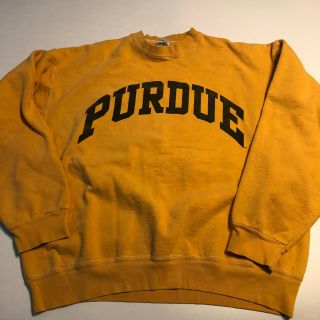 Vtg Mens Fruit Of Loom Purdue Boilermakers Yellow Sweatshirt Size Xl