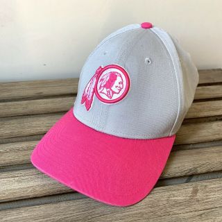 Washington Redskins Hat Flat Cap Adjustable Hot Pink And Gray Breast Cancer Logo