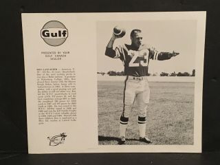1970 Saskatchewan Roughriders Cfl Football Ron Lancaster Gulf B&w Photo Card
