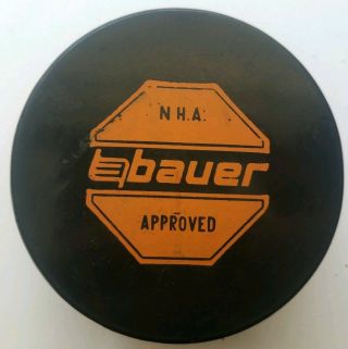 N.  H.  A.  Bauer Approved Hockey Puck Rare Official Made In Czechoslovakia Old Gem