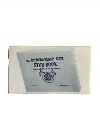 The American Kennel Club Stud Book Register.  Vintage Y 3 - 7 (3 - 68)