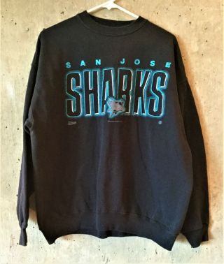 Vintage 1991 San Jose Sharks Large Sweater - Inaugural Nhl Hockey Season