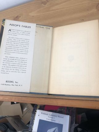 Vintage AESOP ' S FABLES Books,  Inc.  Hardcover w/ Dust Jacket 3