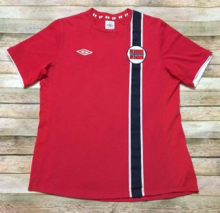 Norway Soccer Jersey Umbro 2012 - 2013 Home Shirt National Football Team Red Large