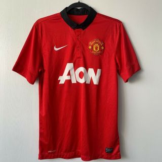 Manchester United Nike Aon Red Black Dri - Fit Soccer Football Jersey Shirt Small