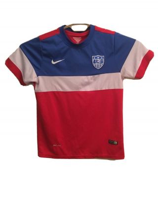 Nike Dri - Fit Team Usa Us Soccer Jersey Size Youth Large Red White Blue