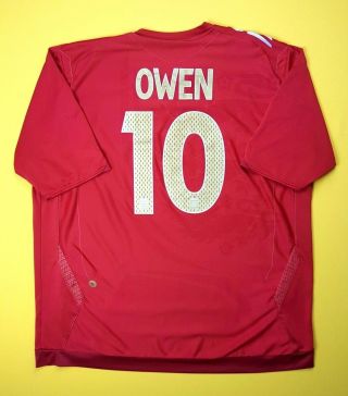 Owen England Soccer Jersey Shirt Xl 2006 2008 Away Soccer Football Umbro Ig93