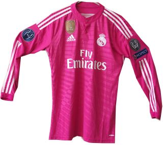 Real Madrid Adidas Soccer Jersey Adizero Football Mens Pink Full Sleeves T Shirt