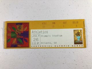 1996 Atlanta Olympics Athletics Ticket 7/26/96 8:00pm