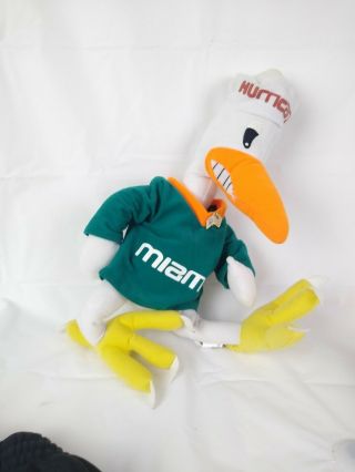 Team Spirit Mascot Plush University Of Miami Sebastian The Ibis Miami Hurricanes