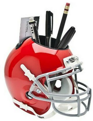 Ohio State Buckeyes (scarlet) Ncaa Football Schutt Mini Helmet Desk Caddy