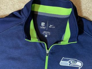 Nike Seattle Seahawks 1/4 Zip Pull Over Shirt NFL On Field Apparel Medium 3