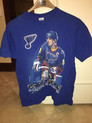 Vintage Salem Sportswear Wayne Gretzky T - Shirt Jersey St.  Louis Blues Men’s L