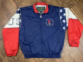 Vintage Starter 1996 Atlanta Olympics Team Usa Track Jacket Windbreaker Medium