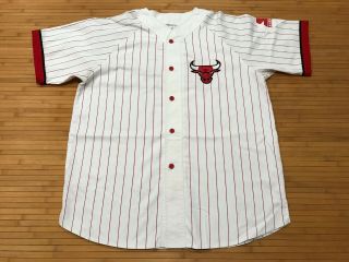 Mens Xl - Vtg 90s Nba Chicago Bulls Starter Embroidered Baseball Jersey