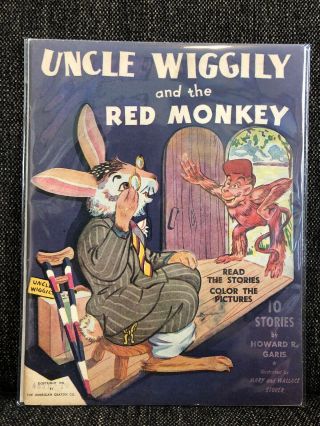 Uncle Wiggily And The Red Monkey 1943 American Crayon Co.  By Howard Garis Rare