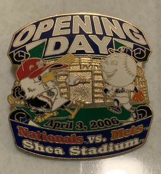 2006 York Mets Opening Day Lapel Pin Shea Stadium Vs Washington Nationals